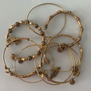 Alex and Ani Bracelet Bundle (8, gold finish)